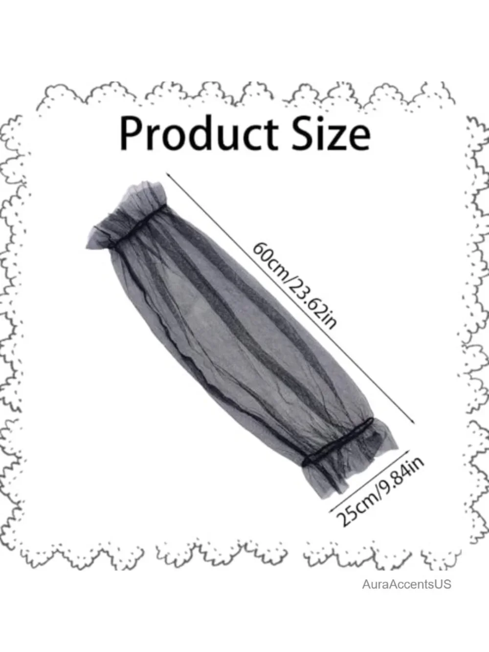 Detachable Lace Sheer Fingerless Ruffled Tulle Gloves, Long Mesh Arm Sleeves